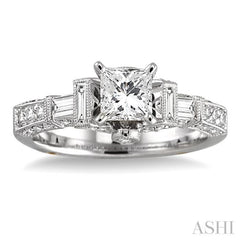 3/4 Ctw Diamond Semi-Mount Engagement Ring in 14K White Gold