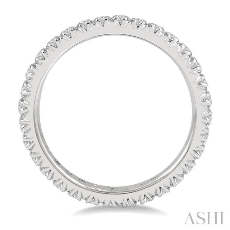 1 Ctw Round Cut Diamond Eternity Wedding Band in 14K White Gold