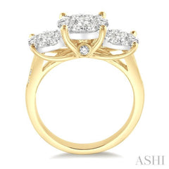 1 1/2 Ctw Lovebright Round Cut Diamond Ring in 14K Yellow and White Gold