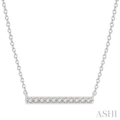 1/8 Ctw Single Cut diamond Petite Bar Necklace in 10K White Gold