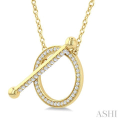1/3 Ctw Circle Toggle Round Cut Diamond Fashion Necklace in 10K Yellow Gold