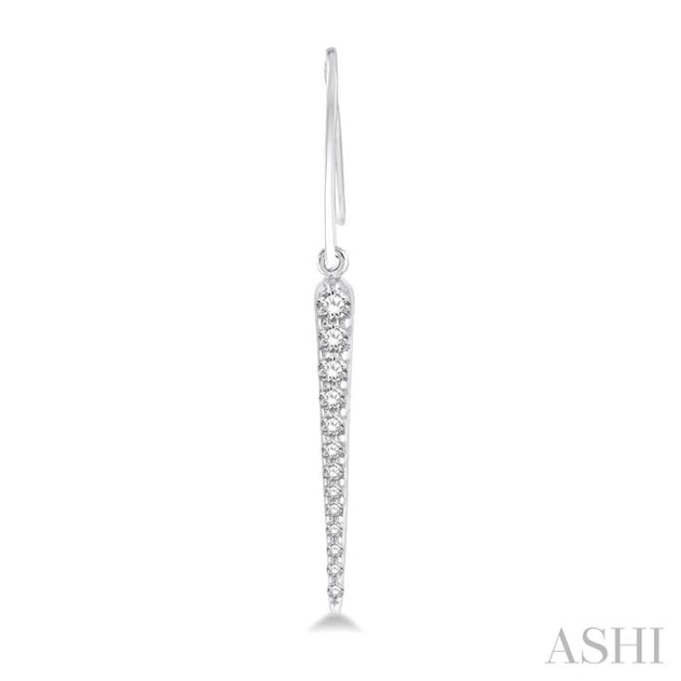 1/4 Ctw Icicle Shape Round Cut Diamond Hanging Earrings in 14K White Gold