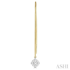 1/3 Ctw Cushion Shape Lovebright Round Cut Diamond Earrings in 14K Yellow & White Gold
