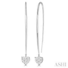 1/2 Ctw Heart Shape Lovebright Round Cut Diamond Earring in 14K White Gold