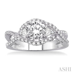 1/2 Ctw Diamond Semi-Mount Engagement Ring in 14K White Gold