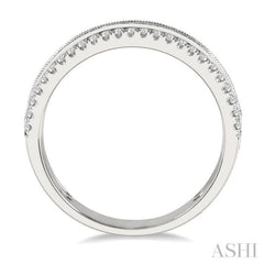 3/8 Ctw Split Baguette and Round Cut Diamond Fashion Band in 14K White Gold