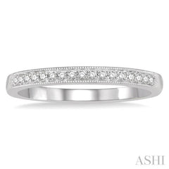 1/8 Ctw Round Cut Diamond Wedding Band in 14K White Gold