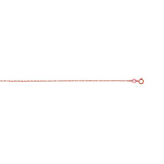 14K Rose Gold .85mm Machine Rope 18 Chain (Carded) with Spring Ring Lock
