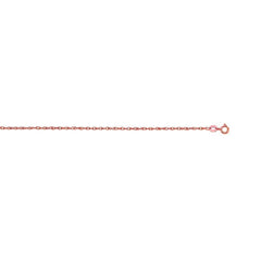 14K Rose Gold .95mm Machine Rope 16 Chain (Carded) with Spring Ring Lock