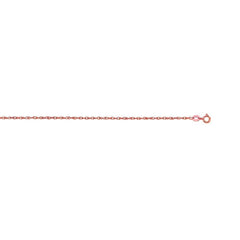 14K Rose Gold .95mm Machine Rope 20 Chain (Carded) with Spring Ring Lock
