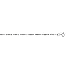 14K White Gold .85mm Machine Rope 20 Chain (Carded) with Spring Ring