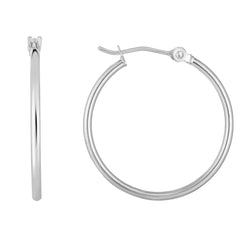 14K White Gold 1.5x25mm Hoop EarringView related hoops in this series here.