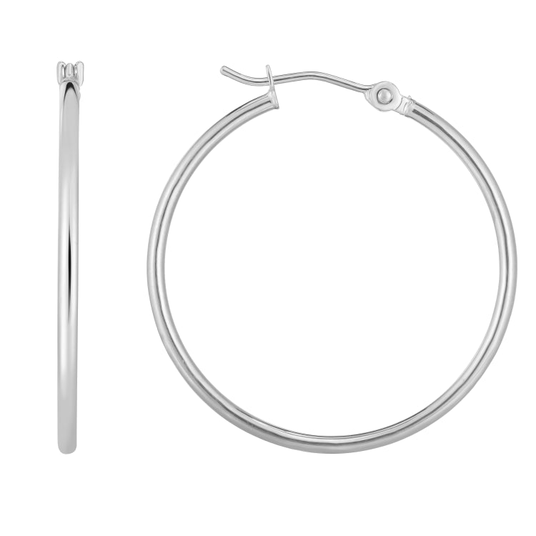 14K White Gold 1.5x30mm Hoop EarringView related hoops in this series here.