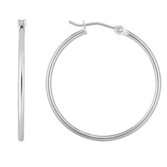 14K White Gold 1.5x30mm Hoop EarringView related hoops in this series here.