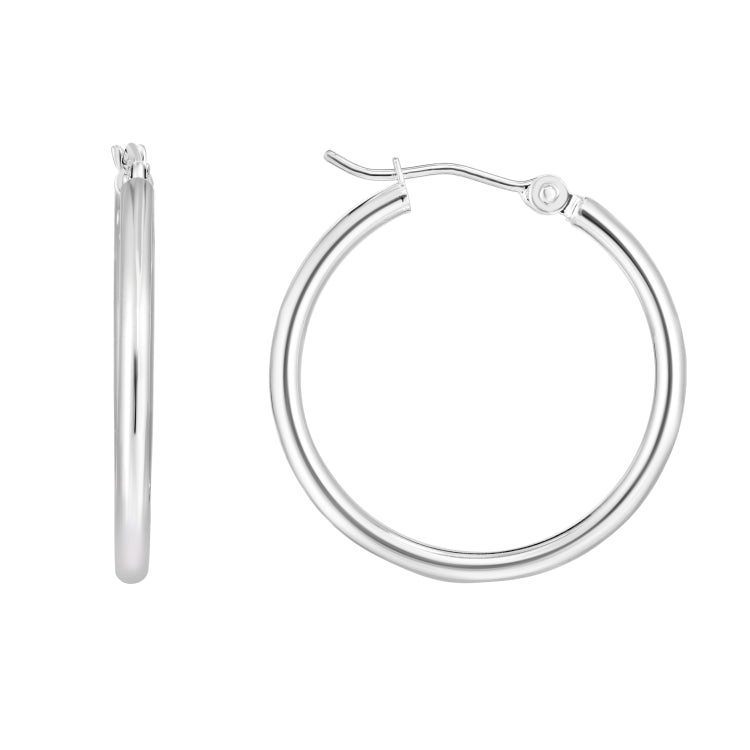 14K White Gold 2x25mm Hoop Earring View related hoops in this series here.