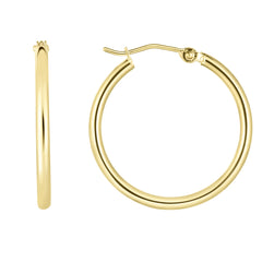 14K Yellow Gold 2x25mm Hoop EarringView related hoops in this series here.