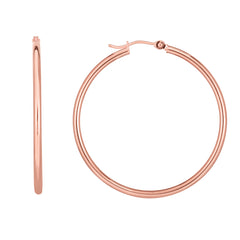 14K Rose Gold 2x40mm Hoop Earring View related hoops in this series here.