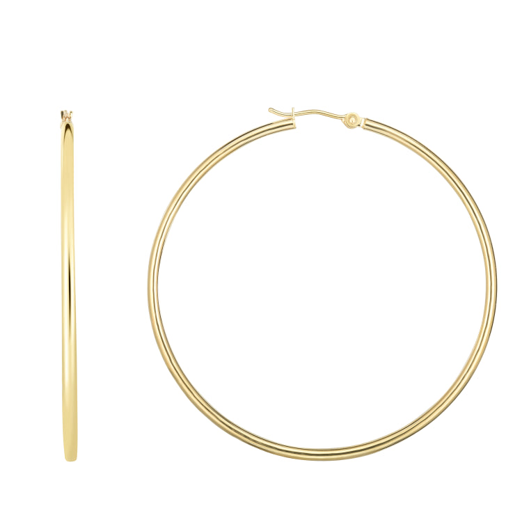 14K Yellow Gold 2x55mm Hoop EarringView related hoops in this series here.