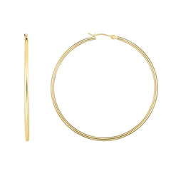 14K Yellow Gold 2x45mm Hoop EarringView related hoops in this series here.