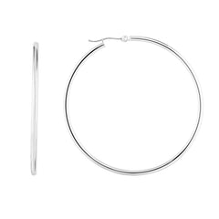 14K White Gold 2x50mm Hoop Earring View related hoops in this series here.