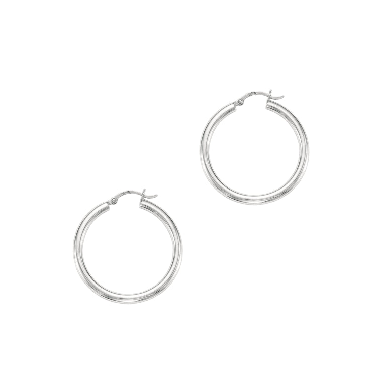 14K White Gold 4x40mm Hoop Earring