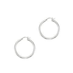 14K White Gold 4x40mm Hoop Earring