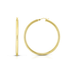 14K Yellow Gold 3x25mm Hoop Earring