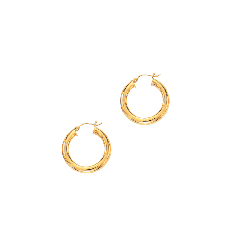14K Yellow Gold 5x30mm Hoop Earring