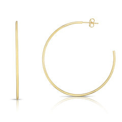 14K Yellow Gold 1.5x50mm  C Hoop  with Push Back Closure