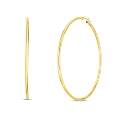 14K Yellow Gold 2x60mm Polished Hoop Earring