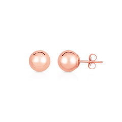 14K Rose Gold Polished 7mm Post Earring