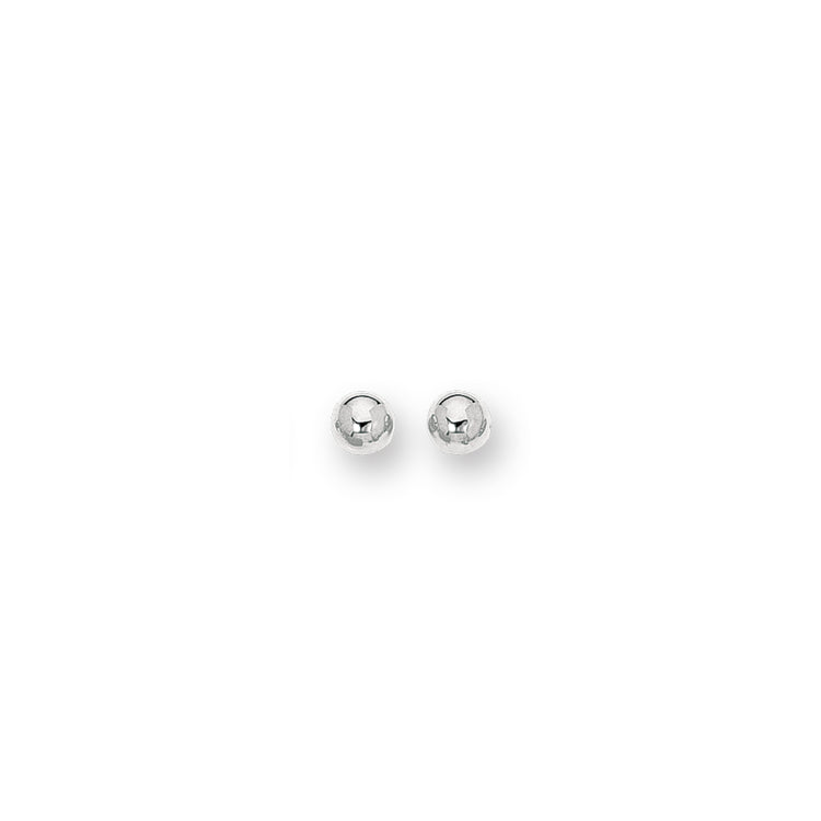 14K White Gold Polished 8mm Post Earring