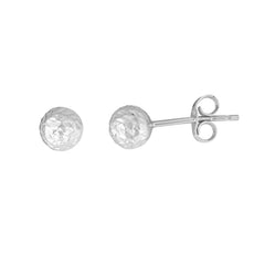 14K White Gold 5mm Crystal Cut Post Earring
