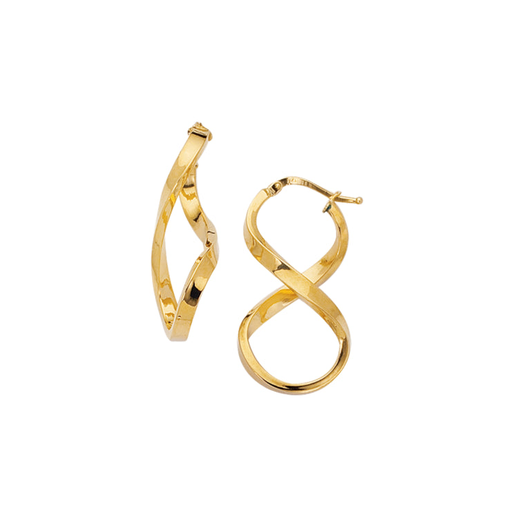 14K Yellow Gold Infinity Freeform Earring