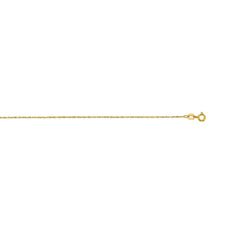10K Yellow Gold .80mm Machine Rope 18 Chain Carded with Spring Ring