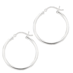 Sterling Silver 2x25mm Hoop Earring