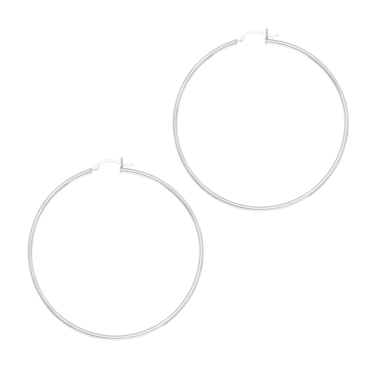Sterling Silver 2x60mm Hoop Earring