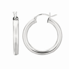 Sterling Silver 4x25mm Hoop Earring