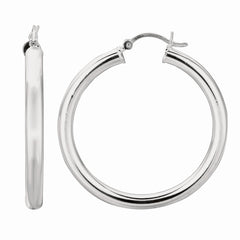 Sterling Silver 4x35mm Hoop Earring