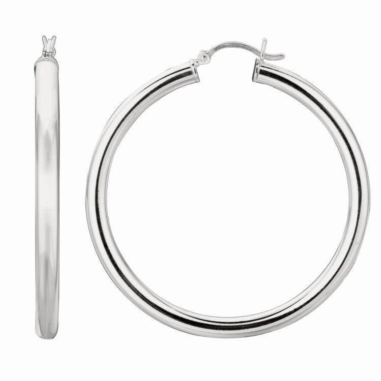 Sterling Silver 4x40mm Hoop Earring