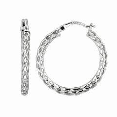 Sterling Silver 20MM Birdcage Hoop Earring