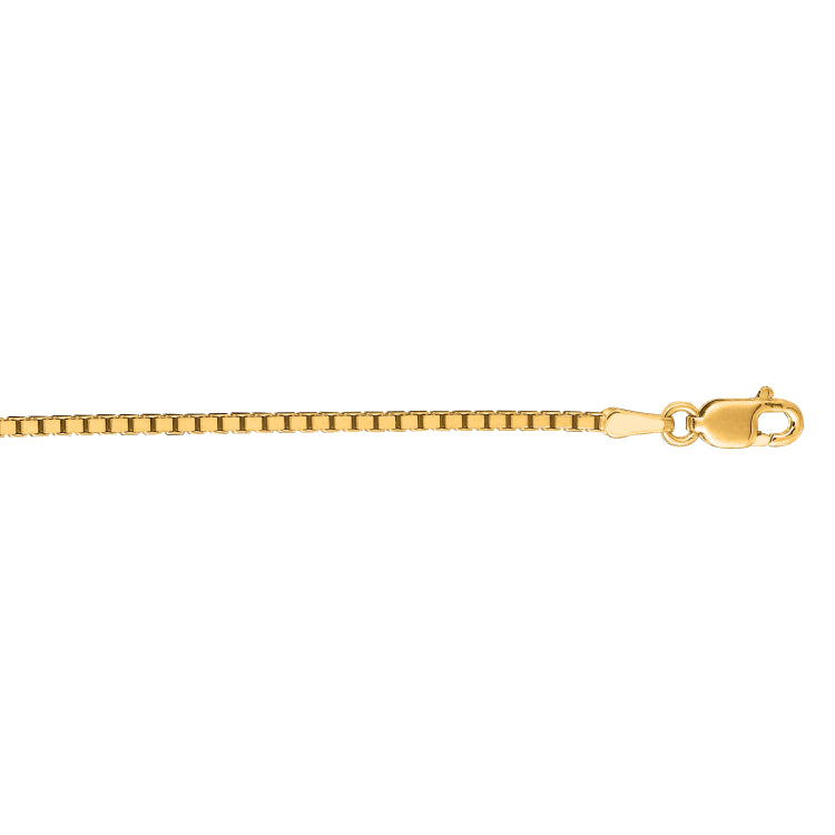 14K Yellow Gold 1.4mm Classic Box 18 Chain with Lobster Lock