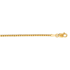 14K Yellow Gold 1.4mm Classic Box 18 Chain with Lobster Lock