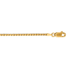 14K Yellow Gold 1.7mm Classic Box 22 Chain with Lobster Lock