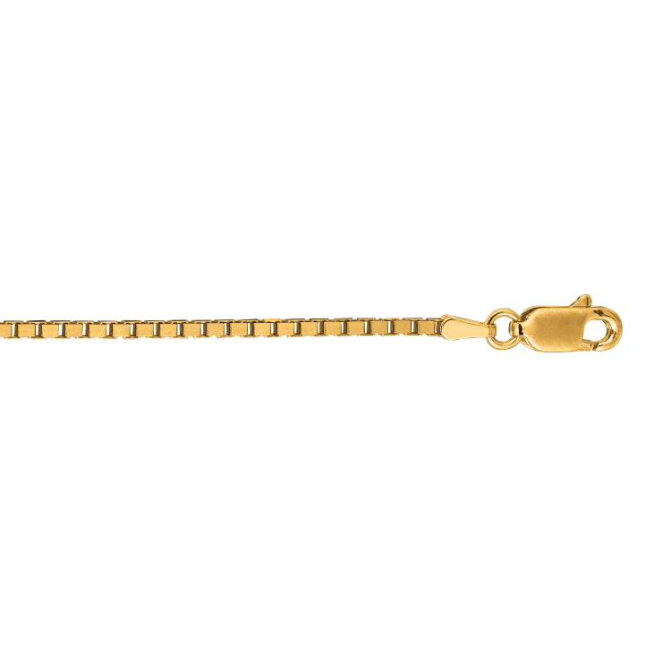 14K Yellow Gold 1.7mm Classic Box 30 Chain with Lobster Lock