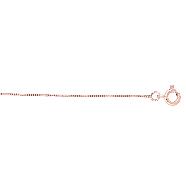 14K Rose Gold .45mm Classic Box 16 Chain with Spring Ring