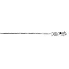 14K White Gold 0.75mm Classic Box 18 Chain with Lobster Lock