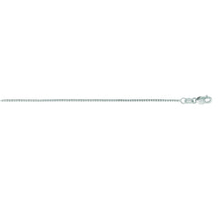 14K White Gold 0.85mm Classic Box 22 Chain with Lobster Lock