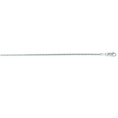 14K White Gold 1.1mm Classic Box 18 Chain with Lobster Lock