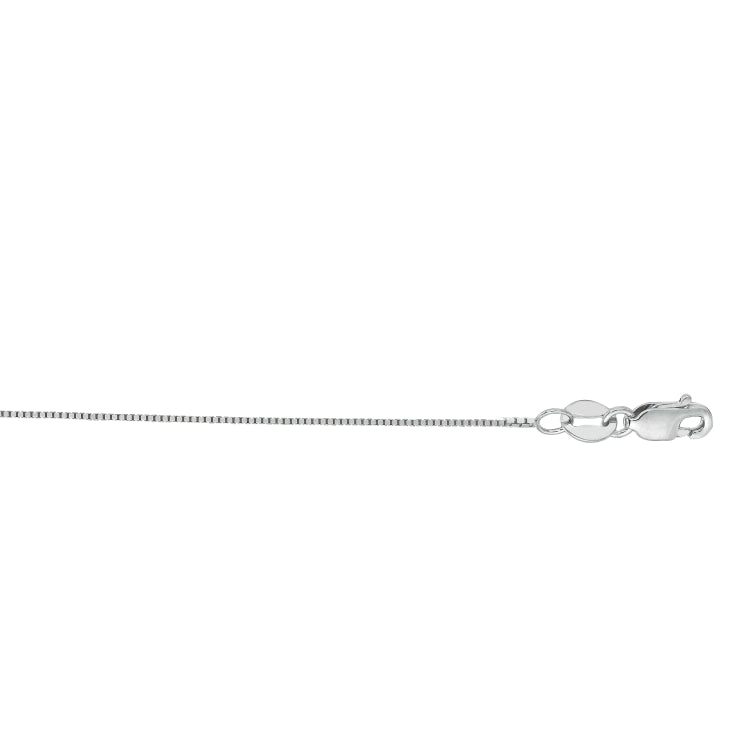14K White Gold 0.45mm Classic Box 18 Chain with Lobster Lock
